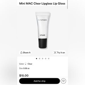New! Unopened MAC mini clear lipglass